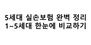 5세대 실손보험 완벽 정리. 1~5세대 한눈에 비교하기